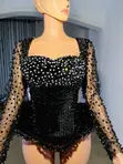 Premium Velvet Blouse - Black - 3