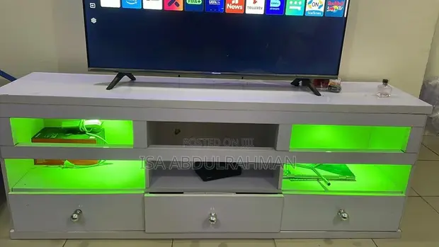 Used White Solid Wood TV Console - 1