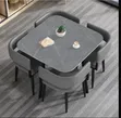 Square Marble Dining Table + 4 Chairs - 1