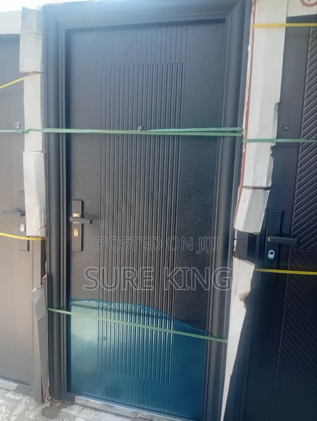 Sabon Black Security Door Mai Glass Panel - 1