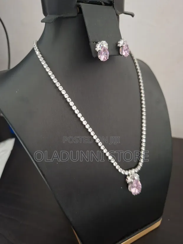 Pink Zirconia Jewelry Set - 1