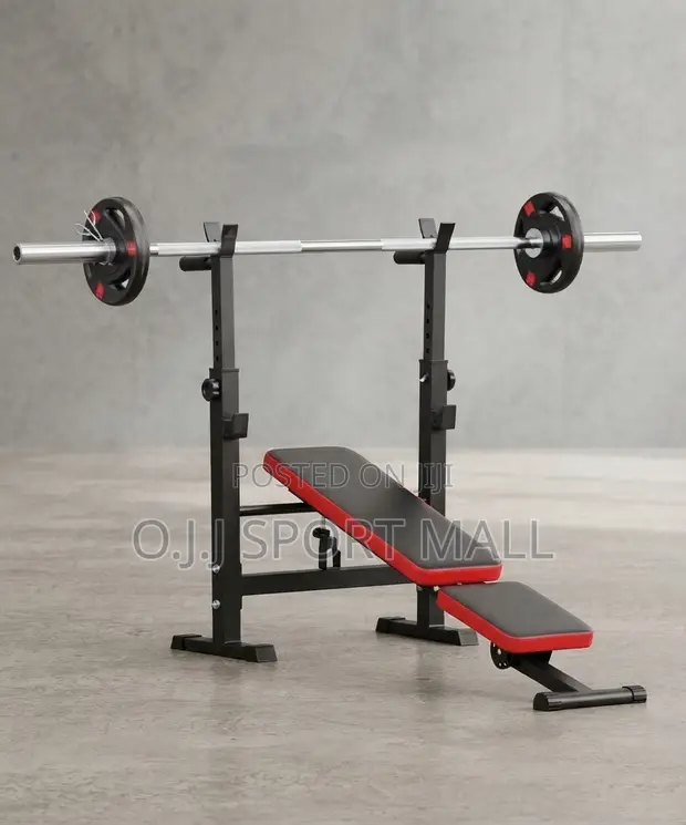 Supermax Pro Adjustable Weight Bench with Barbell Rack - 1