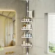 Bathroom Corner Rack - White, 4 Compartments - 3