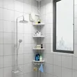 Bathroom Corner Rack - White, 4 Compartments - 4