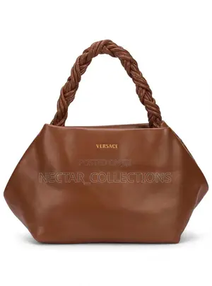 Ladies Brown Braided Handle Shoulder Bag