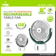 IWIN 8-Inch Fan Mai Sake Yin Caji tare da LED – Mai Haɗaka da Rana - 3