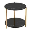 Home Interiors Round Side Table - Black Faux Marble - 2