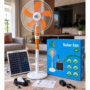 Easy Power 16-inch Fan Mai Ƙarfin Hasken Rana Mai Sake Ƙarfafa Tare Da Haske 1