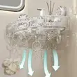 Transparent Waterproof Corner Rack with Hooks - 2
