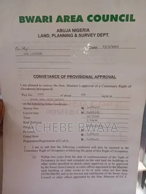 Filin Gida Don Siyarwa, Bmuko, Bwari
