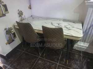 Marble Dining Set with 6 Chairs