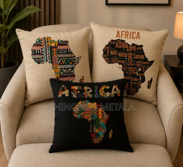 Vintage Style African Map Throw Pillows - 1
