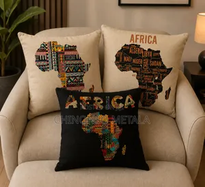 Vintage Style African Map Throw Pillows