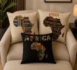 Vintage Style African Map Throw Pillows - 1