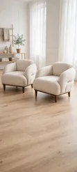 Luxury Cream Boucle Round Chair & Royal Wing Chair - 2