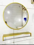 Gold Mirror with Shelf - 50cm - 1