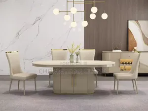 Sabon Cream da Brown 6-Seater Dining Set