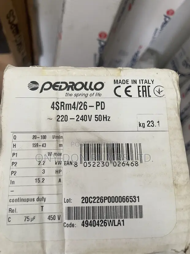 Pedrollo Submersible Water Pump 3HP - 1