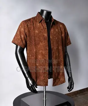 Lee Men's Vintage Brown Short-Sleeve Button-Down Shirt