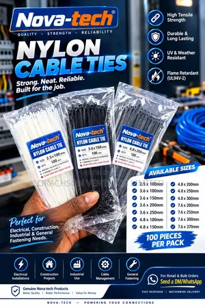 NOVATECH 3.6x150mm Nylon Cable Ties (100 pcs)
