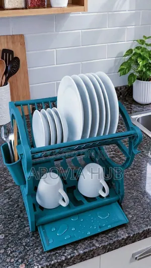 Multi-Functional Kitchen Dish Drying Rack with Utensil Holder