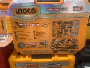 INGCO 166-Piece Tool Set tare da 20V Cordless Drill