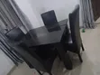 Home Interiors Used Dining Set - Wood & Glass Top - 1