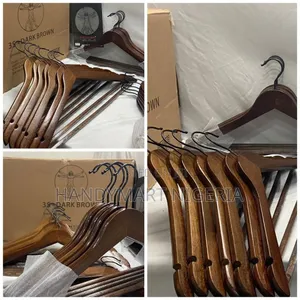 Premium Dark Brown Solid Wooden Hangers (Pack of 10)