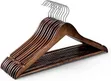 Premium Dark Brown Solid Wooden Hangers (Pack of 10) - 2