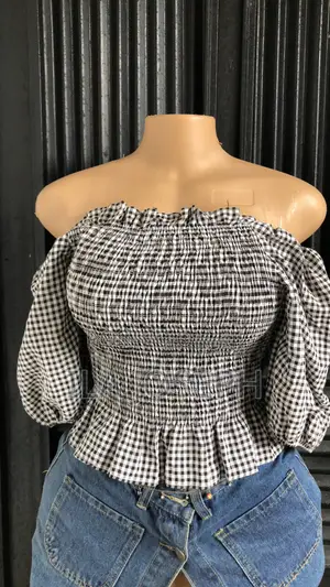 Pretty Black Cotton Blouse - Size M