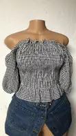 Pretty Black Cotton Blouse - Size M - 2