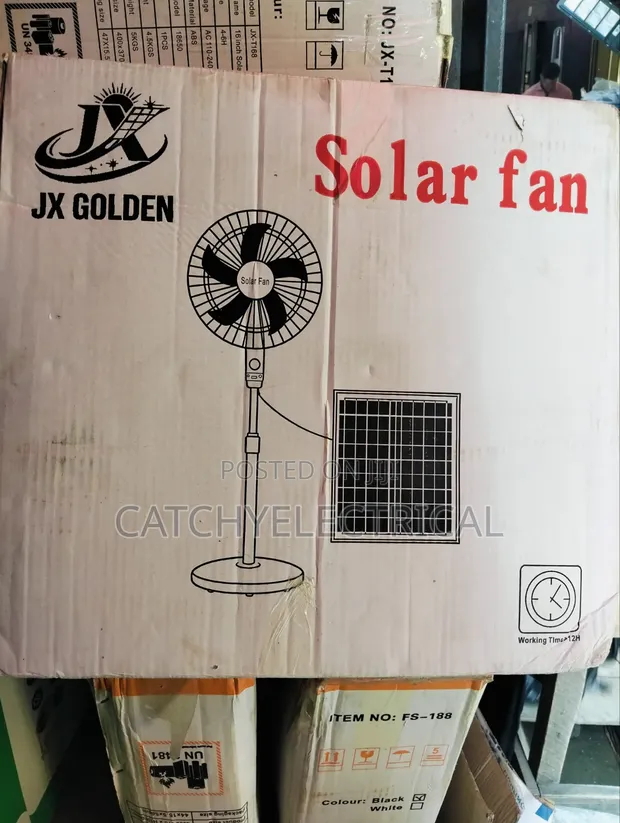 JX 16" Rechargeable Solar Fan - 1
