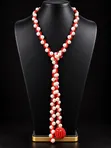 Handcrafted Beaded Tie Necklace - 4