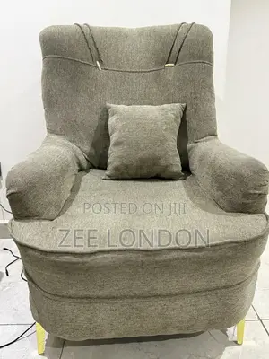 Used Gray Fabric Sofa Chair with Pillow