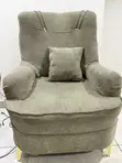 Used Gray Fabric Sofa Chair with Pillow - 1
