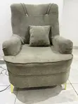 Used Gray Fabric Sofa Chair with Pillow - 2