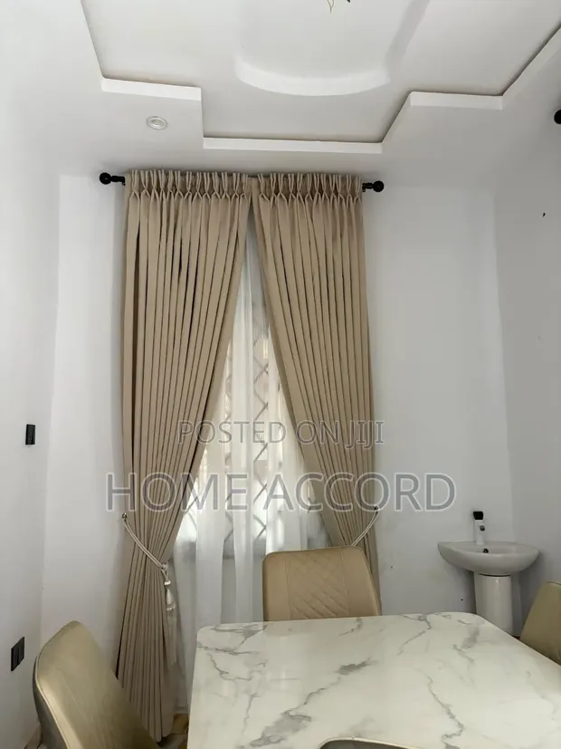 Quality Two Pleats Beige Turkish Curtains (2 pcs) - 1