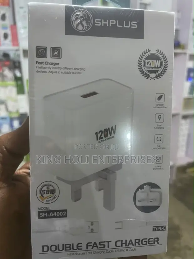SHPLUS 120W Double Fast Charger (USB-C & USB-A) - 1