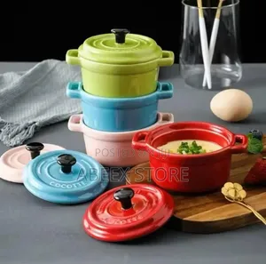 Mini Ceramic Cocotte Pot with Lid - Oven Safe
