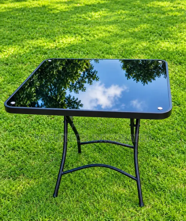 Foldable Table - Black Glossy Finish - 1