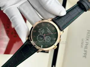 Patek Philippe Chronograph Leather Strap Watch