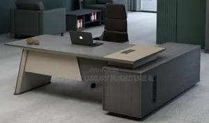 Executive L-Shaped Office Table with Extension & Bookcase