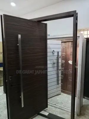 Megfin Pivot Security Door - Black Steel