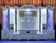 Premium Wine Display TV Unit tare da Bluetooth Speaker & LED Light - 2