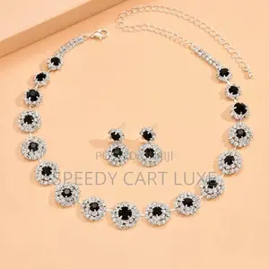 Black Shiny Jewelry Set - Sabon Abu