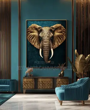Modern Elephant Canvas Wall Art Frame