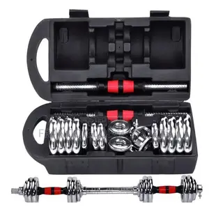 20kg Chrome Adjustable Dumbbell Set with Extension Bar