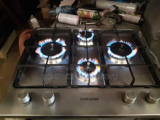 Gas Cooker Mai Kuka 4 - Baki Stainless Steel (Wanda Aka Shigo Da Shi) - 1