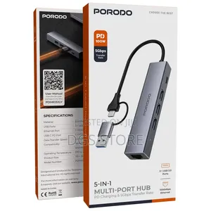 Porodo 5-in-1 Multi-Port Hub