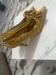 Luxury Gold Pointed-Toe Stiletto Heels - 2
